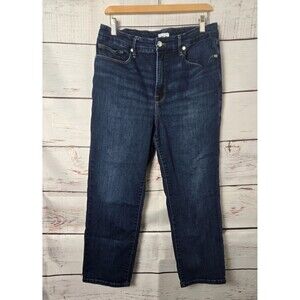 Good American Womens Jeans Size 15 Dark Wash High Rise Straight Leg Denim Ankle